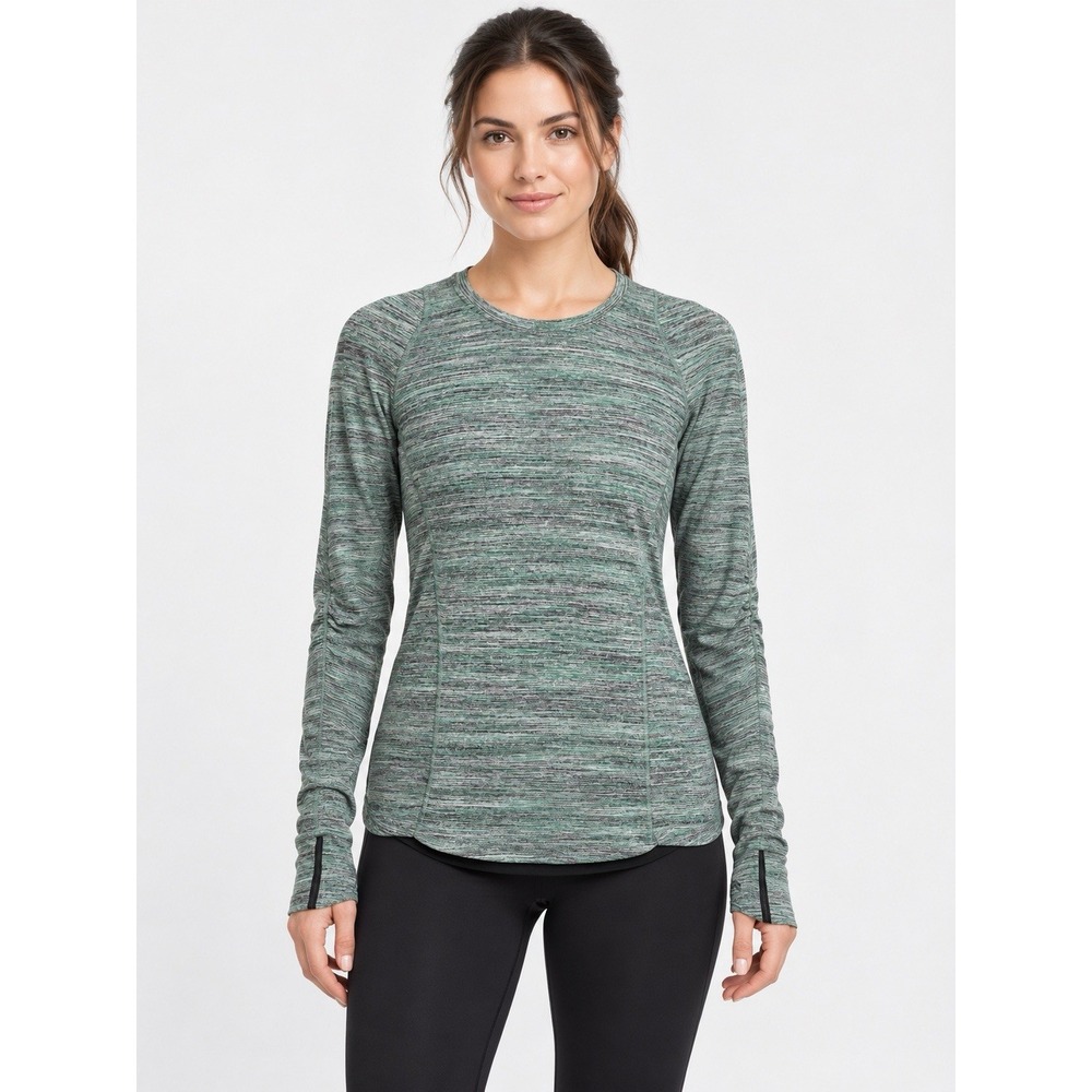 Lululemon Runderful Long Sleeve 10 Forage Teal Space Dye Rulu Running
